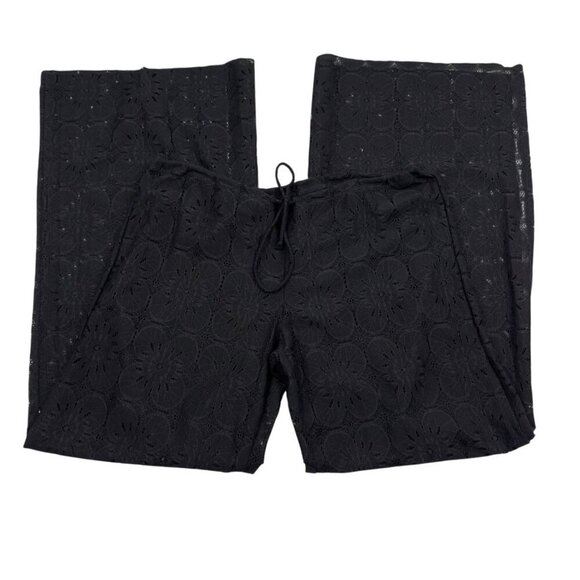 Becca Boho Beachy Floral Tone on Tone Crochet Lace Swim Coverup Pants Size O/S - Picture 3 of 5